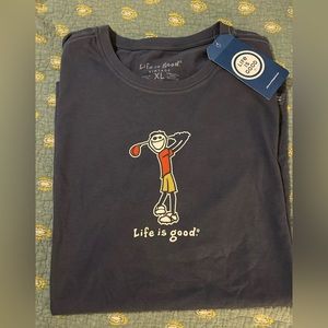 Life is Good Mens vintage crew neck- golf Jake